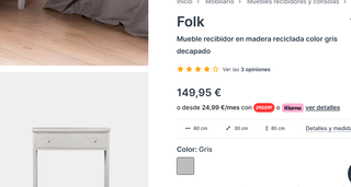 Mueble recibidor madera blanco