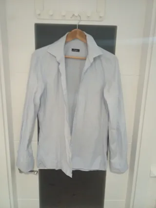 Camisa hombre manga larga azul Talla M