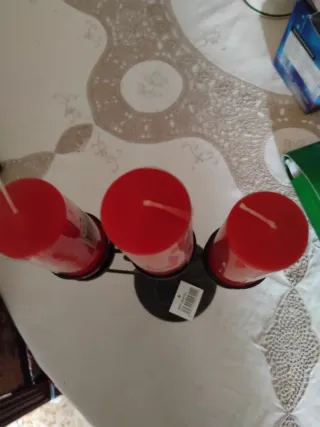 Portacandele a forma di cuore rosso