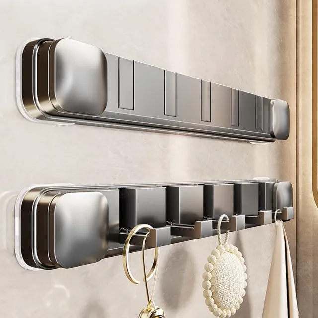 Perchero plegable sin necesidad de taladrar, perchero con ventosa