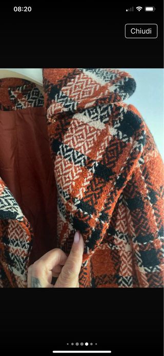 Cappotto donna in lana a quadri