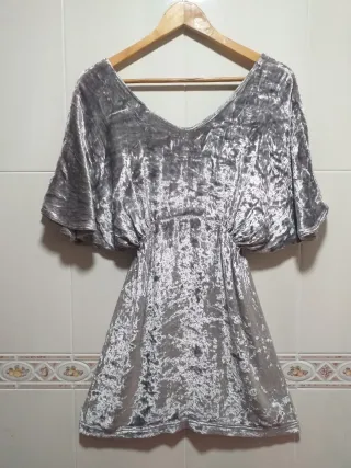 OFERTA Vestido mini fiesta plateado Tommy Hilfiger