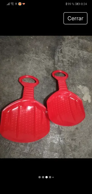 2 Palas Trineo Nieve Rojas