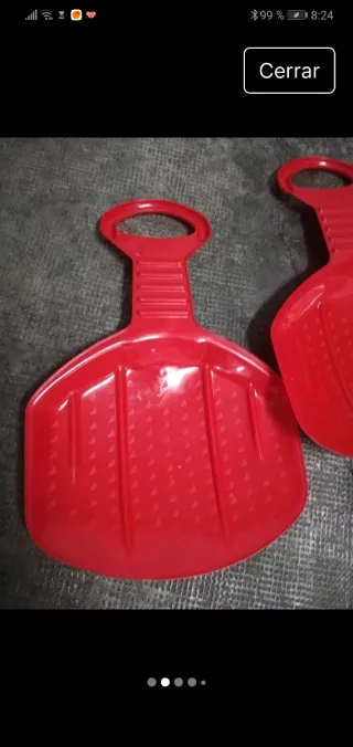 2 Palas Trineo Nieve Rojas