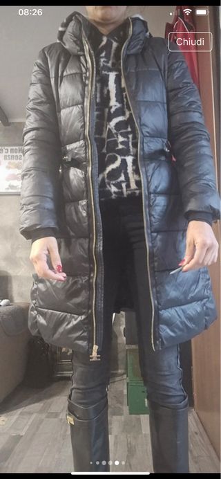 Piumino Elisabetta Franchi nero donna taglia 40