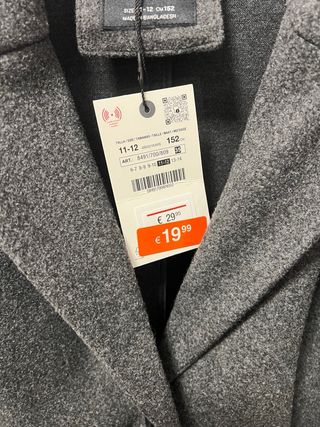 Abrigo niña ZARA gris