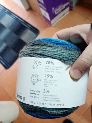 2 Ovillos Paint Lux Azul Metalizado