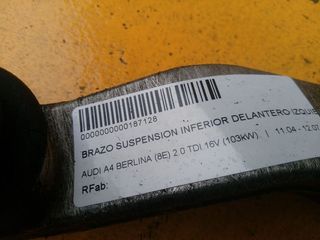 BRAZO SUSPENSION INFERIOR DELANTERO IZQUIERDO AUDI A4 BERLINA (8E) 2.0 TDI 16V (103kW)   |   11.04 - 12.07