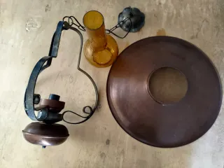 Lampadario Vintage Anni '70 Rame e Vetro