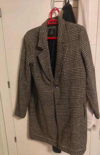 Abrigo largo cuadros