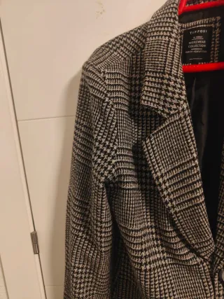 Abrigo largo cuadros