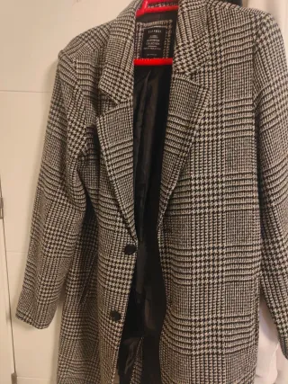Abrigo largo cuadros