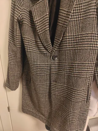 Abrigo largo cuadros