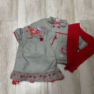 Conjunto abrigo y vestido bebé 6m