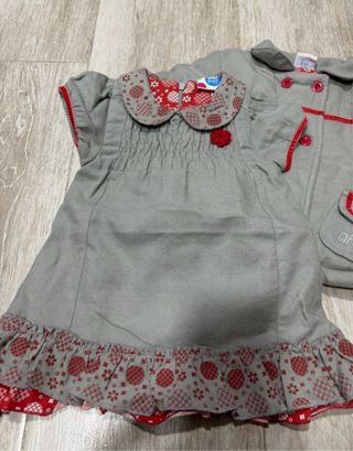 Conjunto abrigo y vestido bebé 6m
