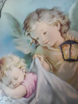 Quadretto angeli con bordo argento