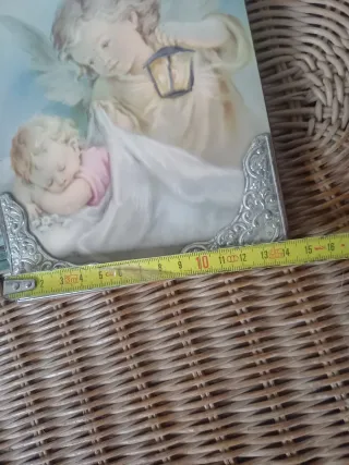 Quadretto angeli con bordo argento