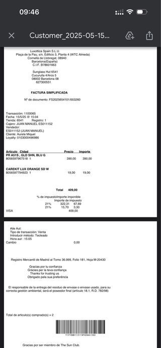 Gafas de sol Prada Oro Rosa