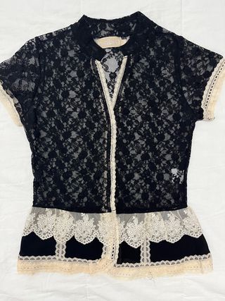 Top Bdba encaje negro y beige Talla M