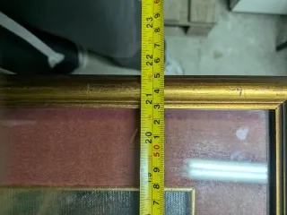 Quadro vecchio con boccale uomo bicchiere su tela