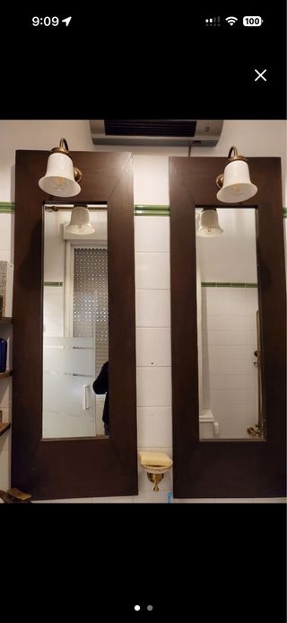 Set di 2 Specchi Marroni con Applique