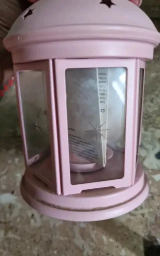 Portacandele Ikea rosa metallo e vetro