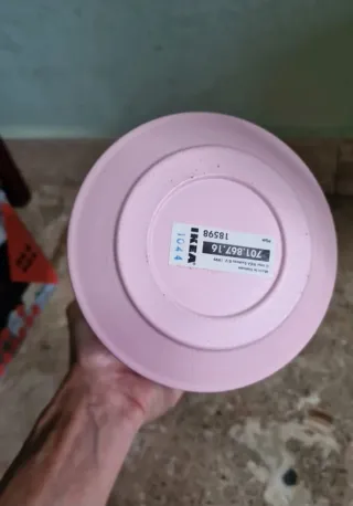 Portacandele Ikea rosa metallo e vetro