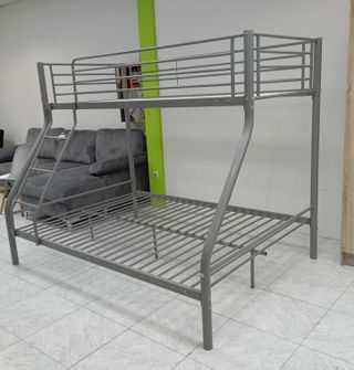 ¡Litera de Matrimonio* Metal-Gris + 2 Colchones!