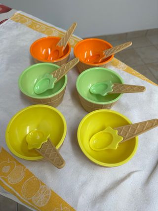 Set 6 Coppe Gelato con Cucchiaini
