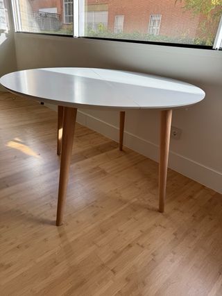 Mesa redonda extensible madera