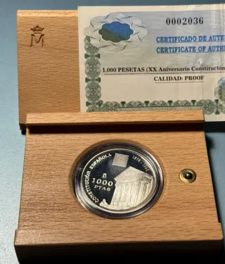 1000 Pesetas 1998 Juan Carlos I Proof