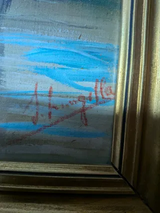 Quadro S. Langella Paesaggio Mulini a Vento tela