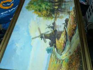 Quadro S. Langella Paesaggio Mulini a Vento tela