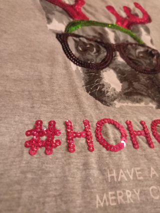 Camiseta Navidad Perro con Cuernos y Gafas