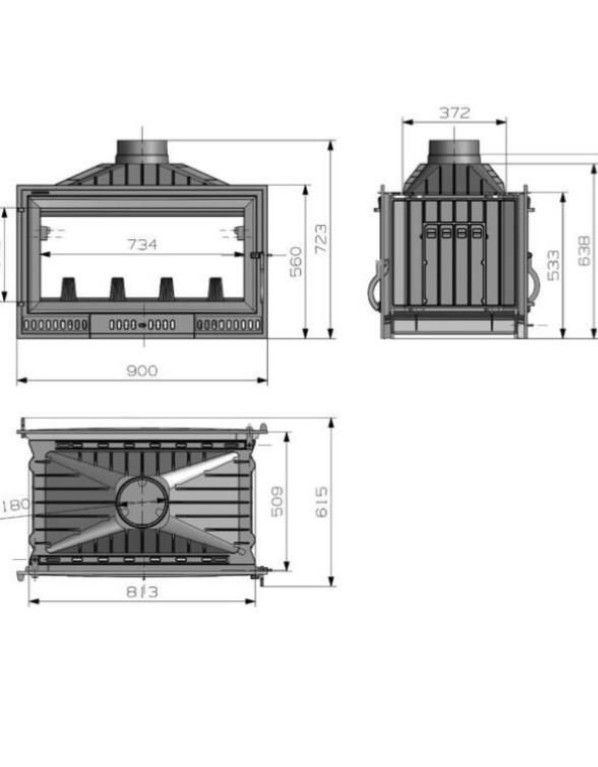 Estufa de Leña Doble cara  Nueva MAD233014