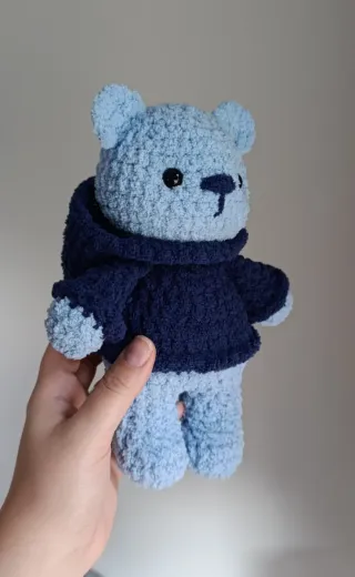 Ursinho amigurumi - Blue crochet Teddy bear