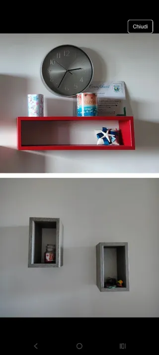 Mensola cubica rossa