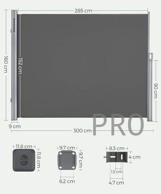 Tenda Laterale in Alluminio, Estensibile - SONGMICS