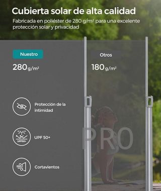 Tenda Laterale in Alluminio, Estensibile - SONGMICS