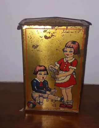 Hucha Rico Hojalata Niños Ahorrando