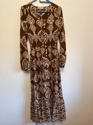 Vestido largo estampado mujer