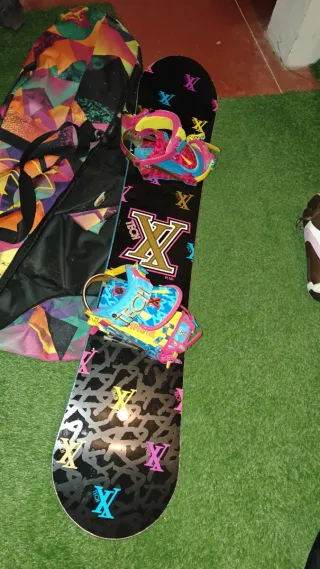 Tabla Snowboard con Funda y Fijaciones