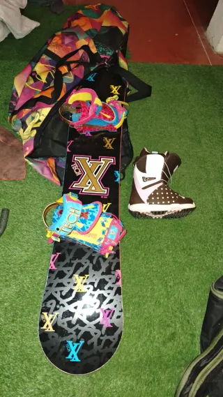 Tabla Snowboard con Funda y Fijaciones