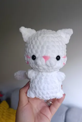 Gato branco em amigurumi - crochet white cat kitty