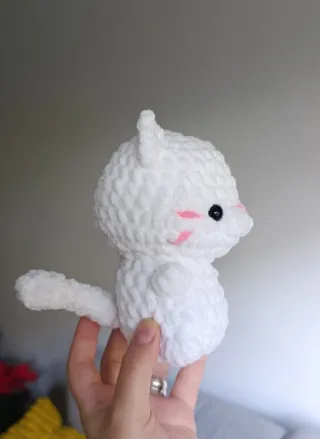 Gato branco em amigurumi - crochet white cat kitty