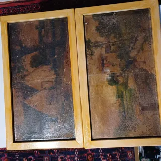 Dipinti antichi capanne, campagna