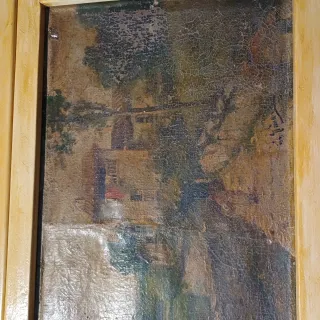 Dipinti antichi capanne, campagna