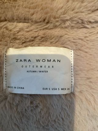 Abrigo Zara Negro Piel Sintética Borrego
