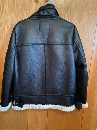 Abrigo Zara Negro Piel Sintética Borrego