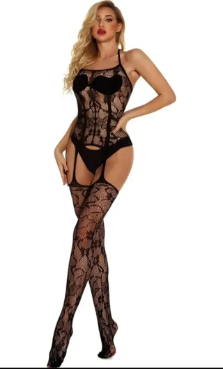 Conjunto lencería negro encaje